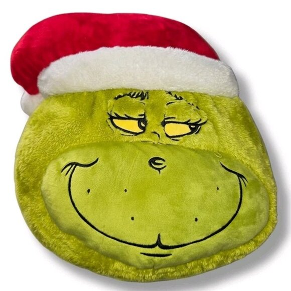 Dr. Seuss How The Grinch Stole Christmas Face Throw Plush PILLOW NWT 2023 - Picture 2 of 5